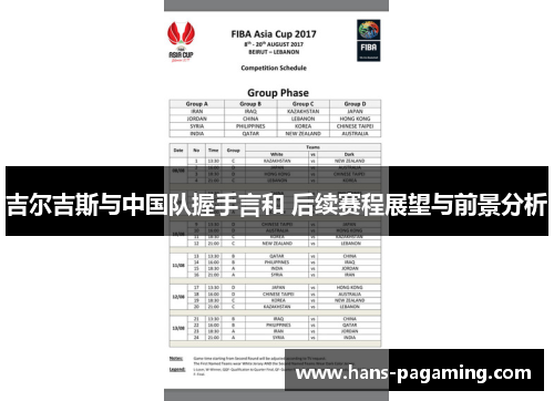 吉尔吉斯与中国队握手言和 后续赛程展望与前景分析 吉尔吉斯与中国队握手言和 后续赛程展望与前景分析